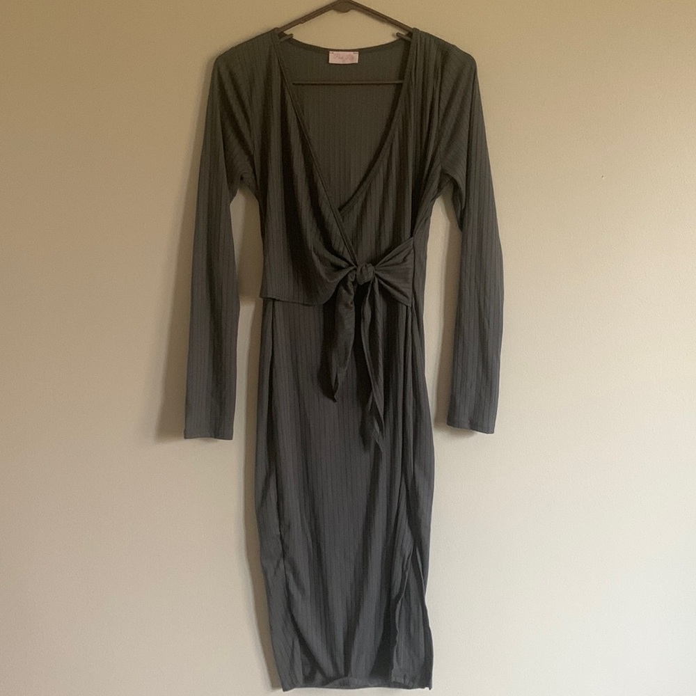 Pink Lily grey midi wrap dress brand new never worn